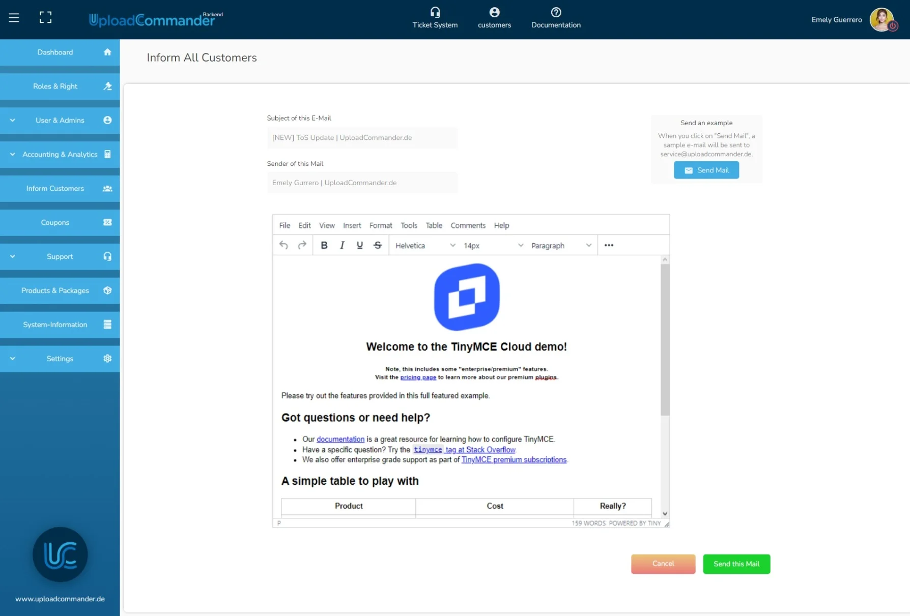 aroy15.github.io/backend_designs : Email to All customers