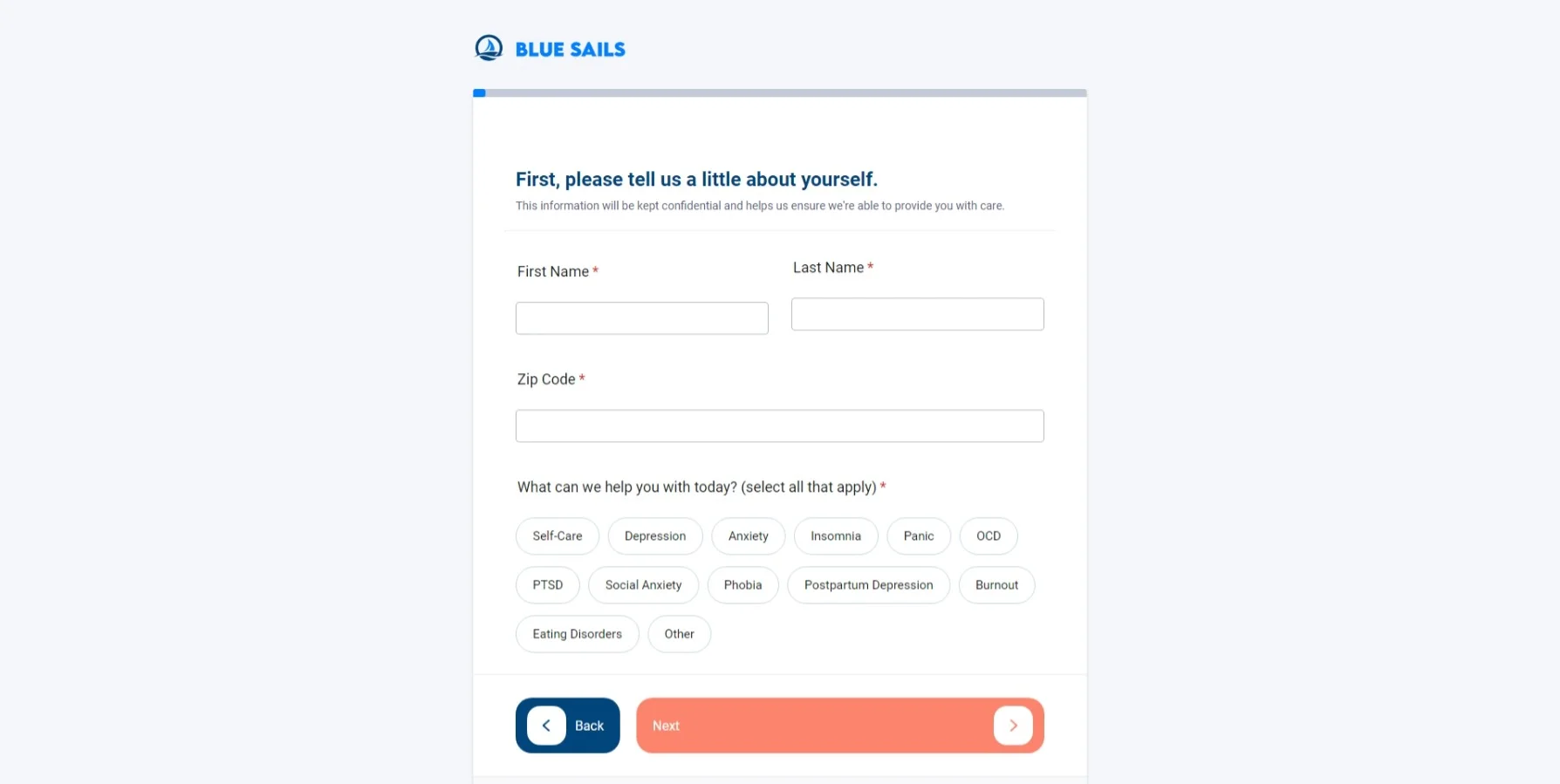 bluesailscounseling.com Client Intake JotForm