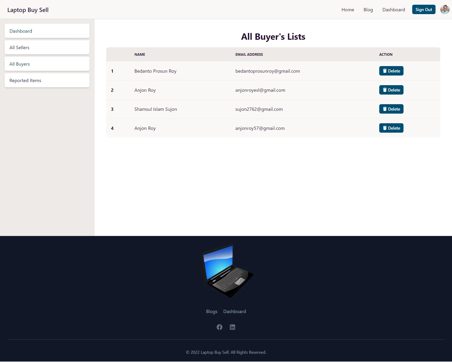 laptop-buy-sell.web.app Admin - Buyer List