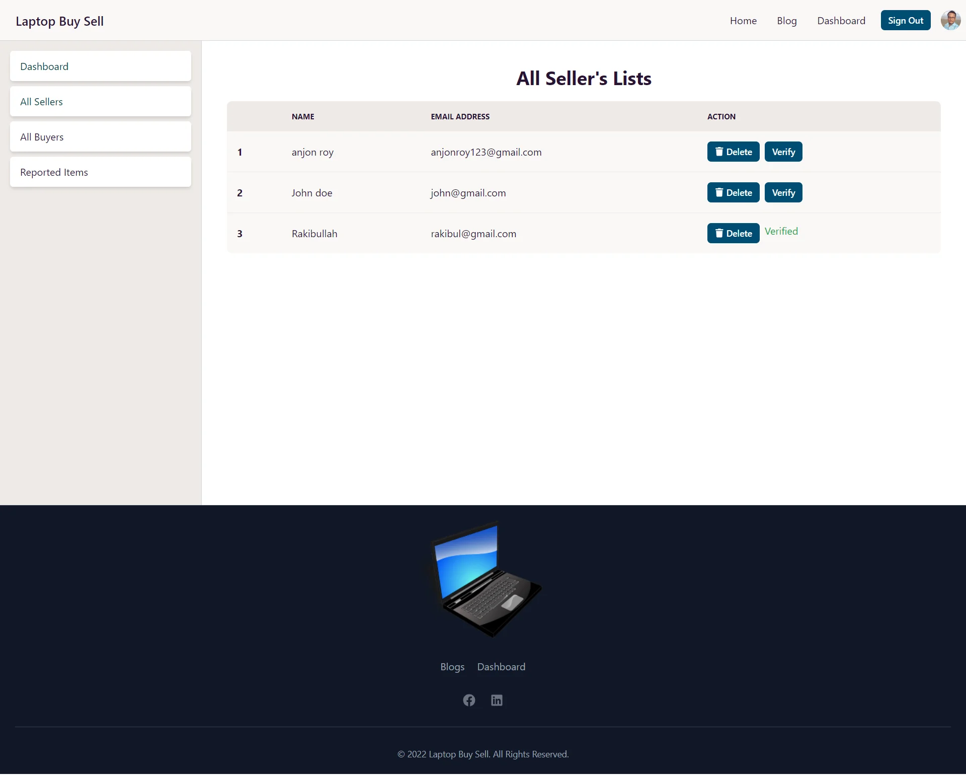laptop-buy-sell.web.app Admin - Seller List