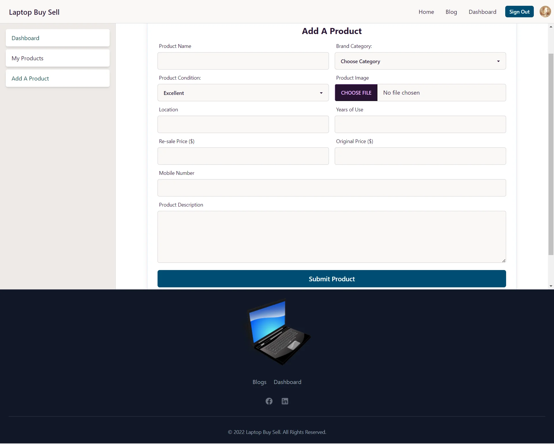 laptop-buy-sell.web.app Seller - Add A Product
